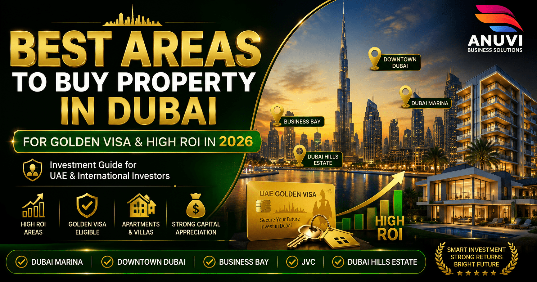 Best Areas to Buy Property in Dubai in 2026 for Golden Visa and High ROI